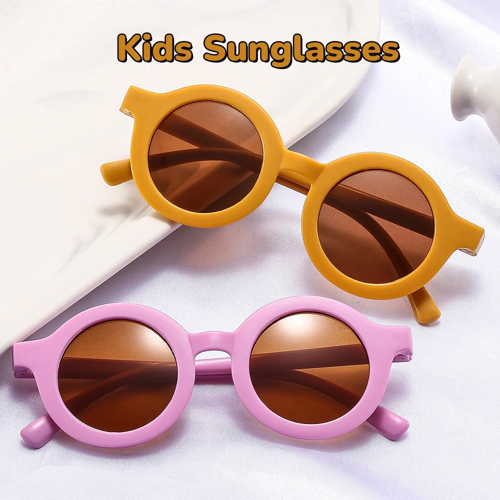 New Round Colored Children's Sunglasses with Sunshade and Eye Protection Matte Texture Gray Lenses UV375 Shades Eyewear
New Round Colored Children's Sunglasses with Sunshade and Eye Protection Matte Texture Gray Lenses UV375 Shades Eyewear