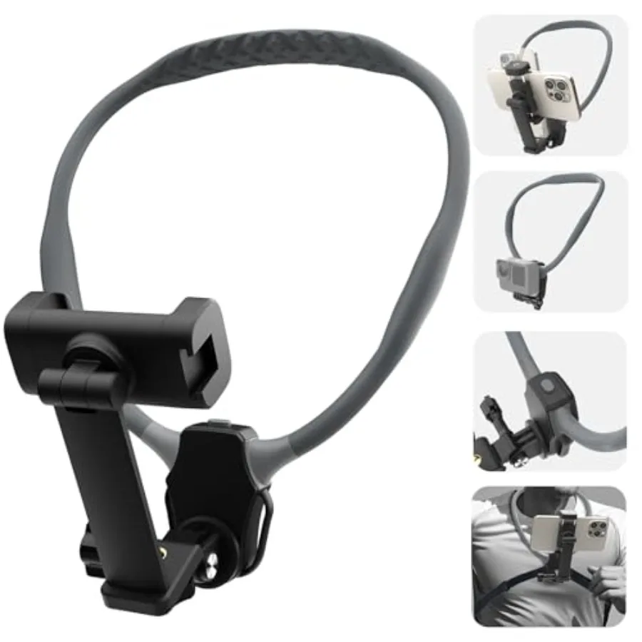 Neck Phone Holder for Recording, Hands-Free POV/Vlog Neck Mount with Phone Clip Chest Strap for Cooking/Fishing/Video Filming,
Neck Phone Holder for Recording, Hands-Free POV/Vlog Neck Mount with Phone Clip Chest Strap for Cooking/Fishing/Video Filming,