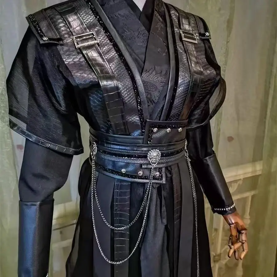 Men's Hanfu Chinese style black suit, cosplay martial arts and martial arts style costume set, hero costume
Men's Hanfu Chinese style black suit, cosplay martial arts and martial arts style costume set, hero costume