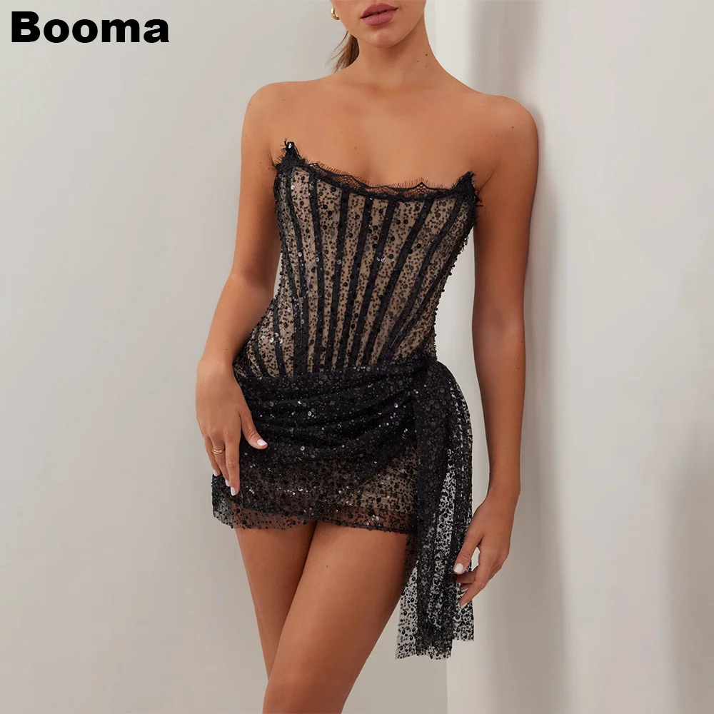 Booma Sexy Glitter Mini Prom Dresses Strapless Draped Cocktail Dresses for Women Lace Up Special Party Gowns Club wear Outfits
Booma Sexy Glitter Mini Prom Dresses Strapless Draped Cocktail Dresses for Women Lace Up Special Party Gowns Club wear Outfits