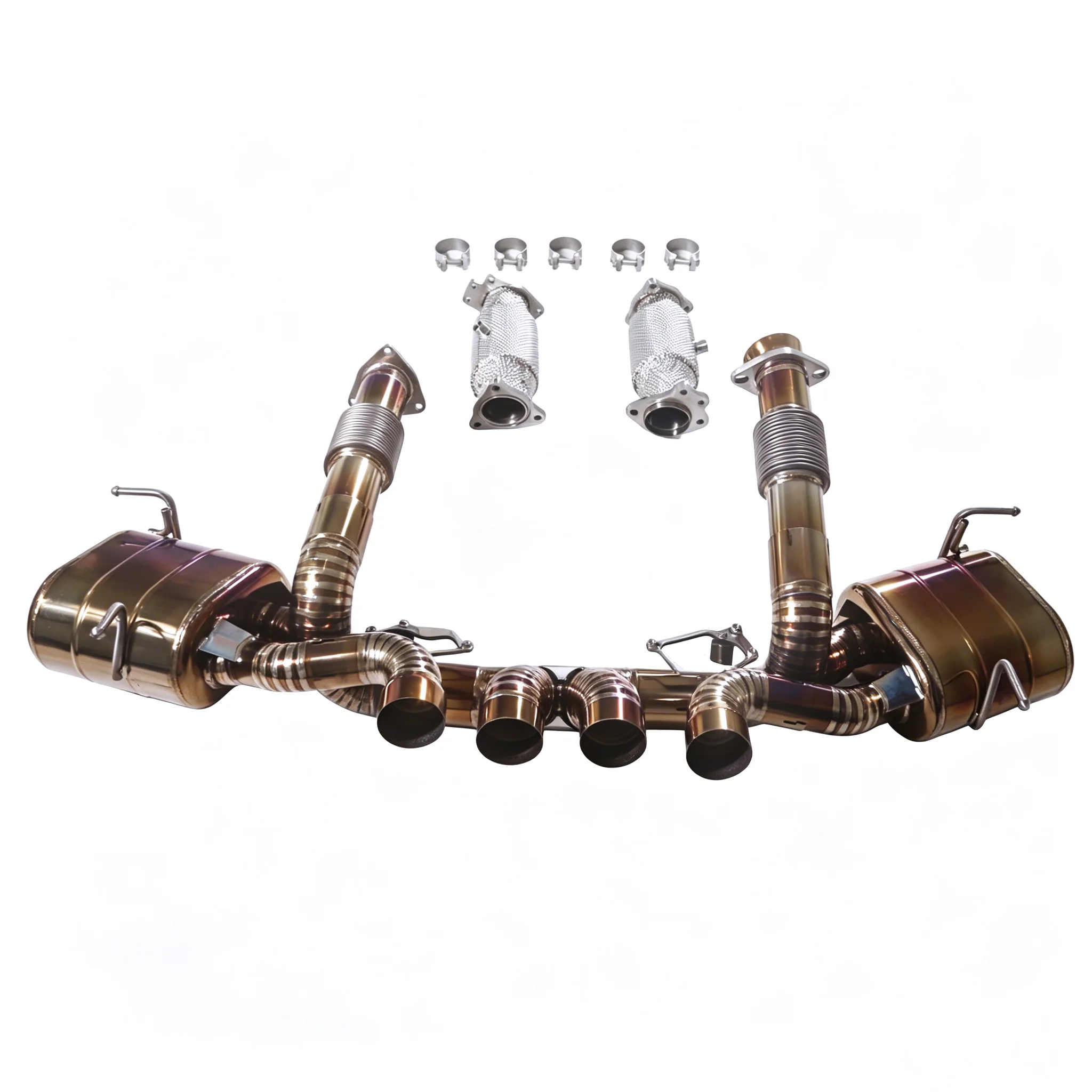 GFC Exhaust System for Chevrolet Corvette C8 Z06 Include SUS304 Downpipe and Titanium Catback Valvetronic Exhaust Pipe Muffler
GFC Exhaust System for Chevrolet Corvette C8 Z06 Include SUS304 Downpipe and Titanium Catback Valvetronic Exhaust Pipe Muffler