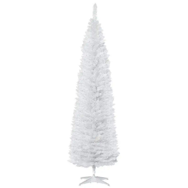 HOMCOM 7ft Unlit Pencil Artificial Christmas Tree with Realistic Branches and 499 Tips, Plastic Base, White
HOMCOM 7ft Unlit Pencil Artificial Christmas Tree with Realistic Branches and 499 Tips, Plastic Base, White