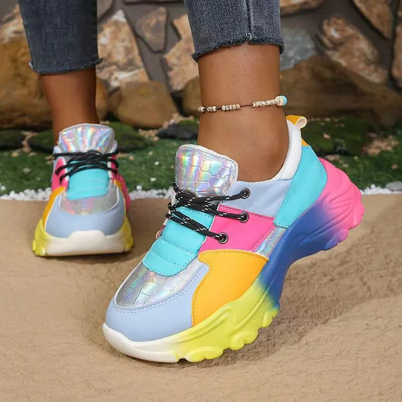 Plus Size Sneaker Round Toe Colorblock Versatile Colorful Lace-Up Platform Non-Slip Sneakers
Plus Size Sneaker Round Toe Colorblock Versatile Colorful Lace-Up Platform Non-Slip Sneakers