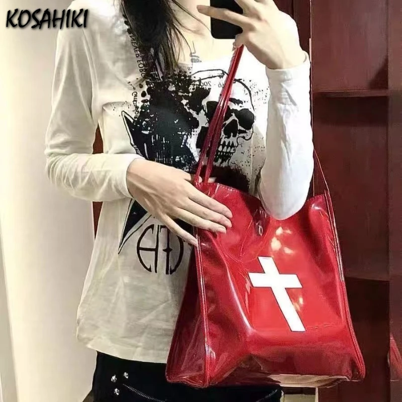 Patent Leather Punk Cross Shoulder Bags Korean Vintage Y2k Aesthetic Women's Handbags Casual Fashion All Match Chic Underarm Bag
Patent Leather Punk Cross Shoulder Bags Korean Vintage Y2k Aesthetic Women's Handbags Casual Fashion All Match Chic Underarm Bag