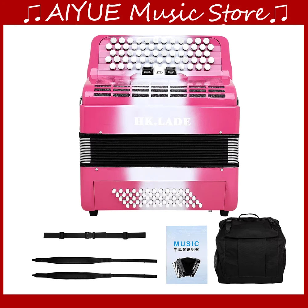 HK-LADE 62 Key 60 Besayan Accordion Key Button Spray Painted Variable Tone Accordion Performance Dedicated Accordion With Parts
