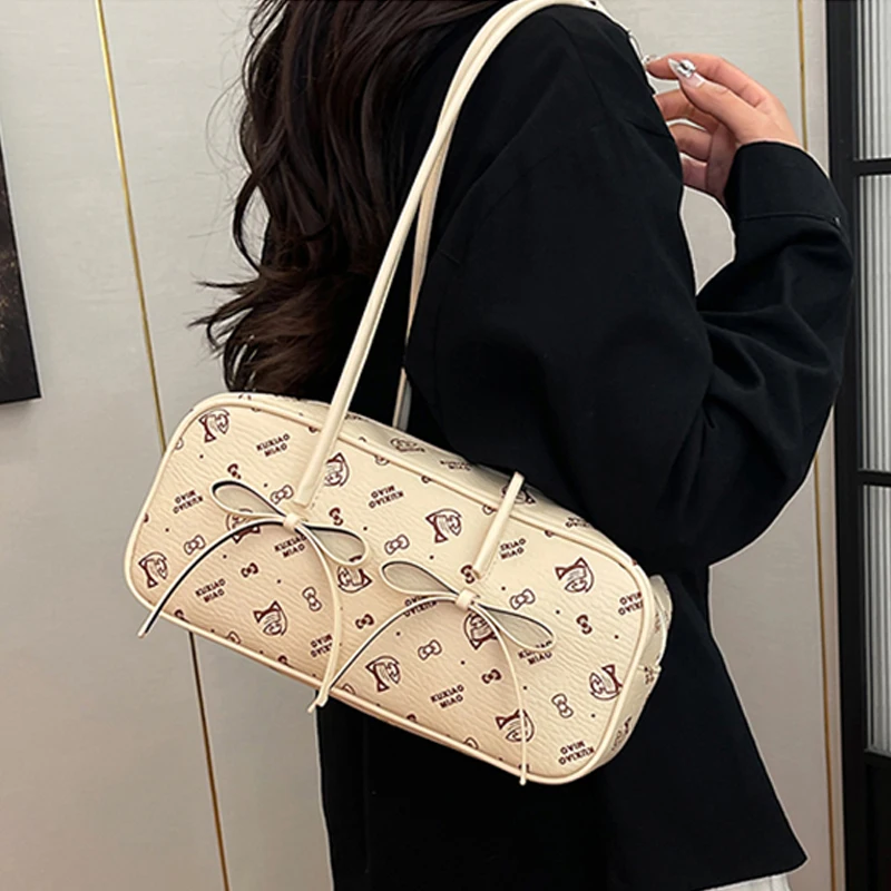 Pouch Women Bow Cartoon Printed Travel Handbag Spring Casual Versatile Single Shoulder Underarm Bag Personalized PU Zipper Bag
Pouch Women Bow Cartoon Printed Travel Handbag Spring Casual Versatile Single Shoulder Underarm Bag Personalized PU Zipper Bag