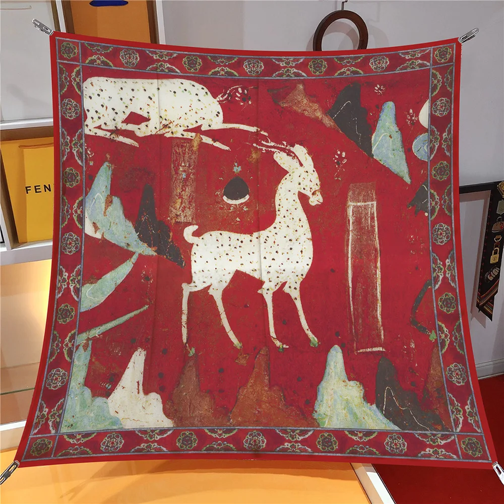 New Silk Scarf Women Deer Print Square Scarves Head Echarpes Silk Foulards Femme Wraps Beach Shawls Bandana Lady Hijabs 90CM
New Silk Scarf Women Deer Print Square Scarves Head Echarpes Silk Foulards Femme Wraps Beach Shawls Bandana Lady Hijabs 90CM