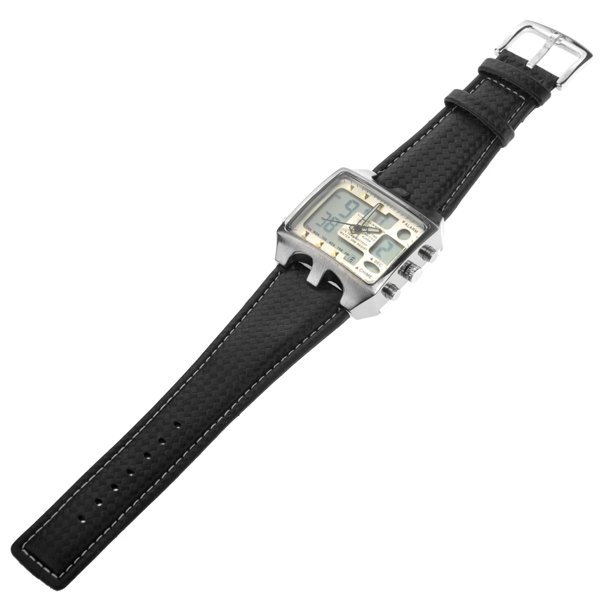 Quartz Electronic Watch Men Dual Time LED Analog Waterproof Sports Mens White Dial 30M PU Band Adjustable
Quartz Electronic Watch Men Dual Time LED Analog Waterproof Sports Mens White Dial 30M PU Band Adjustable