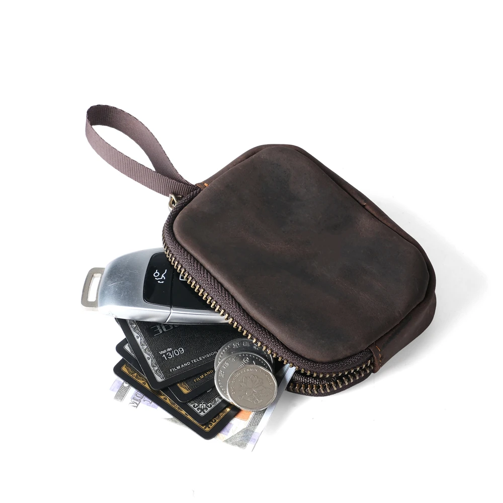 Men 100% Real Leather Wallet Crazy Horse Zipper Small Coin Change Purse Earphone Airpod Bag Unisex Storage Bag Protective Pocket
Men 100% Real Leather Wallet Crazy Horse Zipper Small Coin Change Purse Earphone Airpod Bag Unisex Storage Bag Protective Pocket
