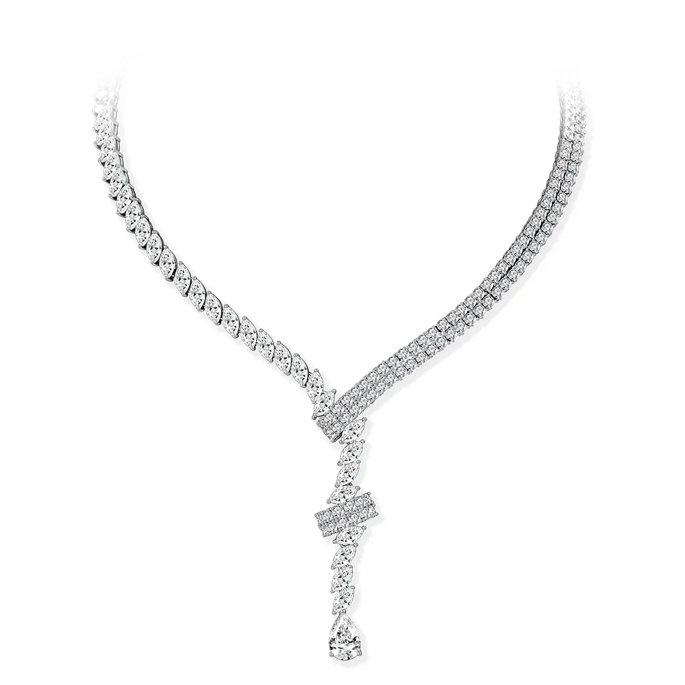 S925 Silver New Necklace Women's S 925 Pure Silver 4.5ct Pear Shaped Ice Flower Cut 8 * 12 Luxury Wedding Jewelry
S925 Silver New Necklace Women's S 925 Pure Silver 4.5ct Pear Shaped Ice Flower Cut 8 * 12 Luxury Wedding Jewelry
