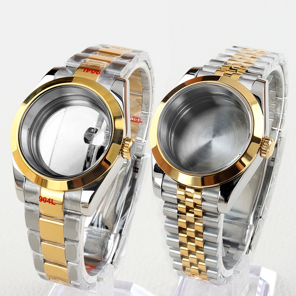 Gold 36/39mm NH35 Watch Case 20mm Solid 316L Stainless Steel Oyster/Jubilee Strap for Datejust NH35 NH36 Movement 28.5mm Dial 
Gold 36/39mm NH35 Watch Case 20mm Solid 316L Stainless Steel Oyster/Jubilee Strap for Datejust NH35 NH36 Movement 28.5mm Dial