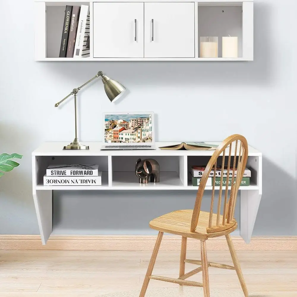 Space-Saving Wall-Mounted Storage Cabinet and Floating Desk with Shelves for Living Room, Bedroom, or Office
Space-Saving Wall-Mounted Storage Cabinet and Floating Desk with Shelves for Living Room, Bedroom, or Office