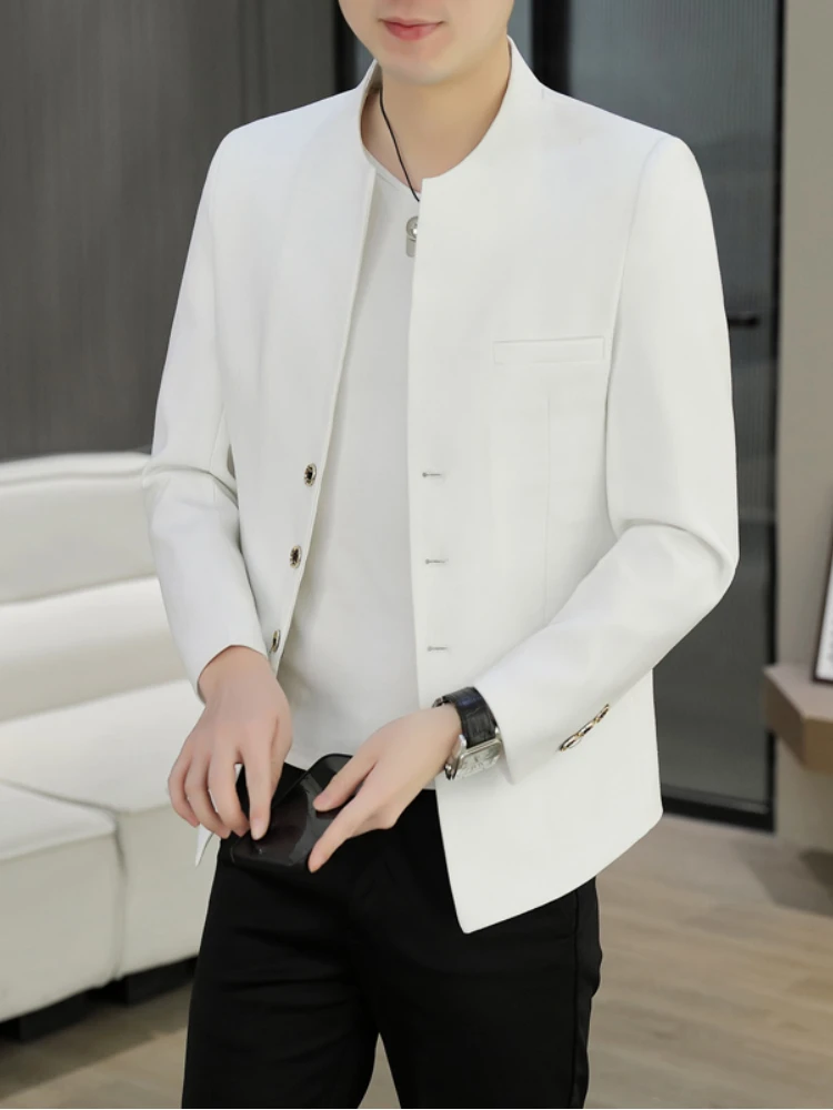 Spring 2026 Men's Stand Collar Slim Fit Fashionable Trendy Business Suit Jacket Zipper Decorated Iron Free Standard Style Lon...
Spring 2026 Men's Stand Collar Slim Fit Fashionable Trendy Business Suit Jacket Zipper Decorated Iron Free Standard Style Lon...