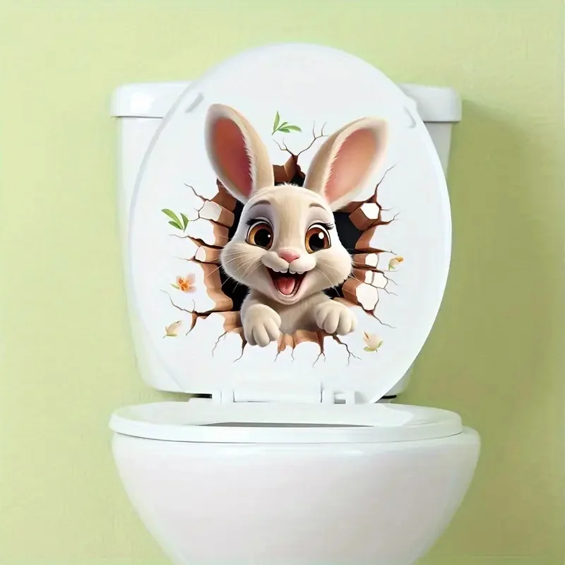 Adorable White Rabbit Toilet Stickers Decoration for Living Room, Bedroom, and Home Decor Flowers Wall Decals Self-Adhesive
Adorable White Rabbit Toilet Stickers Decoration for Living Room, Bedroom, and Home Decor Flowers Wall Decals Self-Adhesive