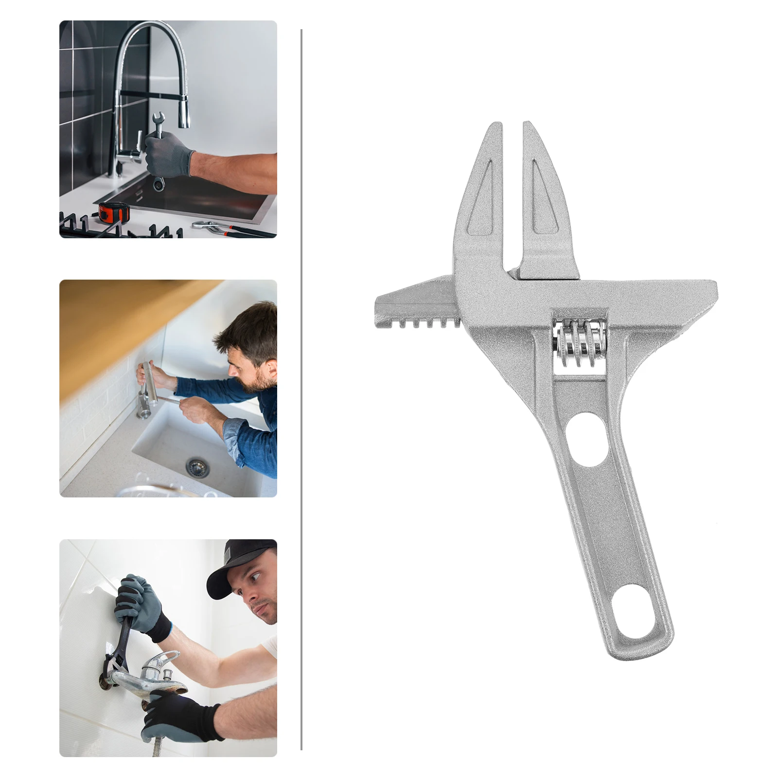 Aluminum Alloy Adjustable Wrench for Bathroom Plumbing Work Water Pipe Screw Faucet Repair Tools Hardware Accessories
Aluminum Alloy Adjustable Wrench for Bathroom Plumbing Work Water Pipe Screw Faucet Repair Tools Hardware Accessories