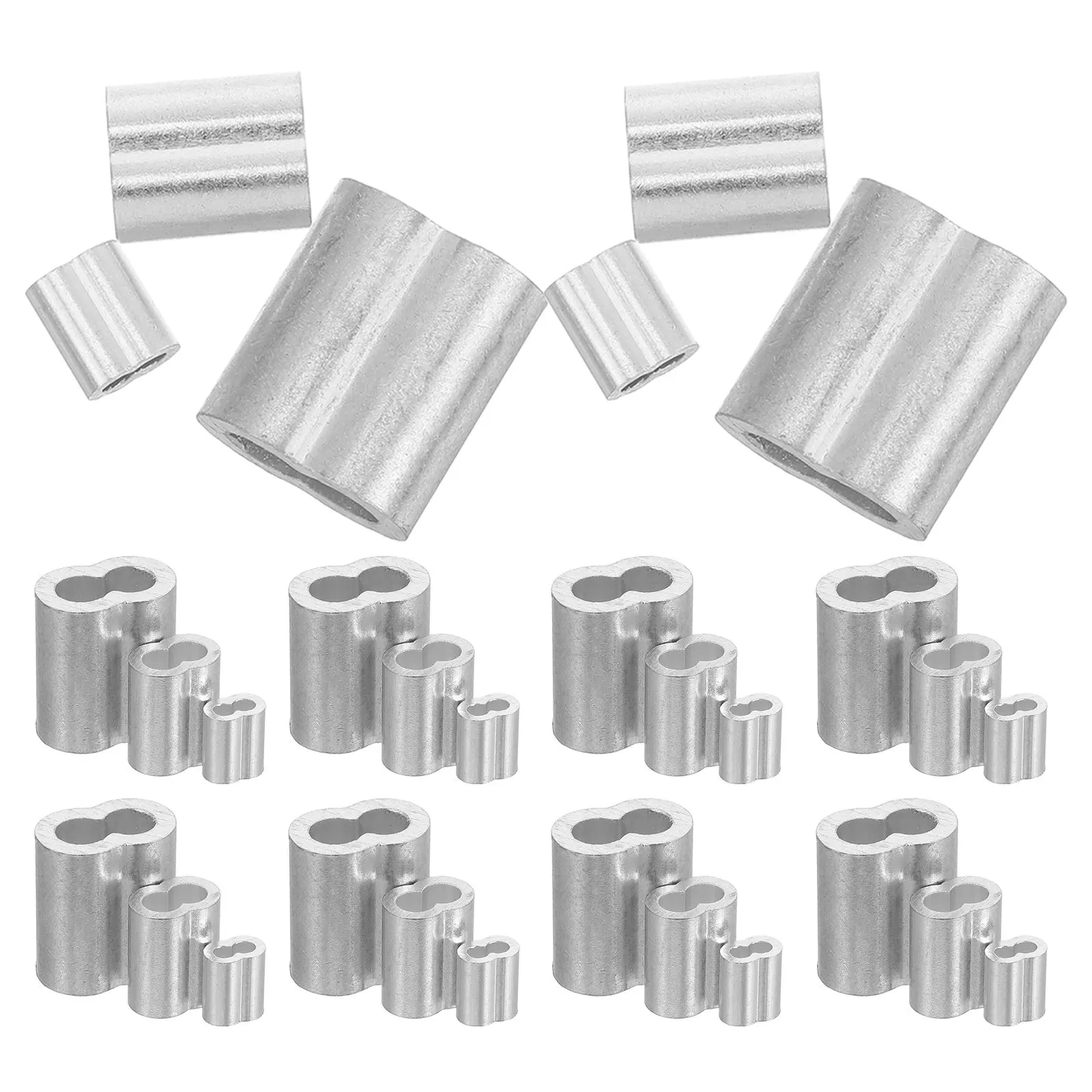 150Pcs Wire Rope Aluminum Crimping Sleeves Strong Wear Resistant Easy to Use Figure for Indoor Outdoor
150Pcs Wire Rope Aluminum Crimping Sleeves Strong Wear Resistant Easy to Use Figure for Indoor Outdoor