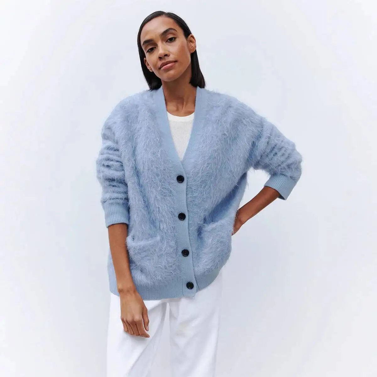 Зима 202, осень, женский кардиган из норковой шерсти, ленивый стиль, свободный вязаный свитер, теплый кардиган
Зима 202, осень, женский кардиган из норковой шерсти, ленивый стиль, свободный вязаный свитер, теплый кардиган