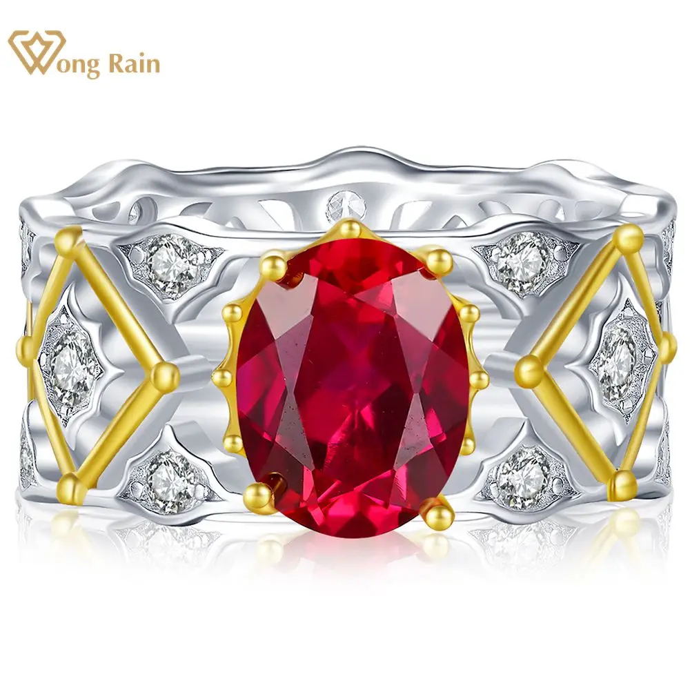 Wong Rain Vintage 925 Sterling Silver Oval Cut Ruby High Carbon Diamond Gemstone Fine Ring for Women Jewelry Gifts Anniversary
Wong Rain Vintage 925 Sterling Silver Oval Cut Ruby High Carbon Diamond Gemstone Fine Ring for Women Jewelry Gifts Anniversary
