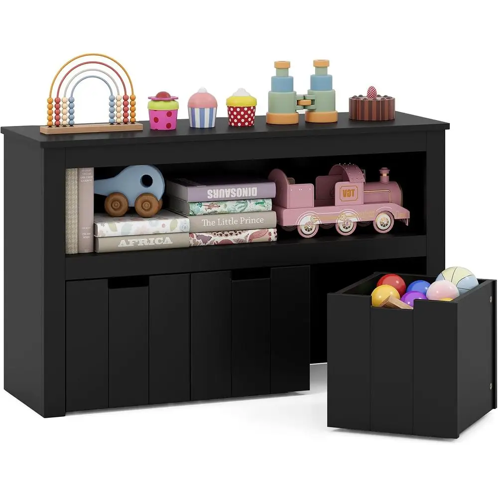 Wooden 3-Tier Storage Unit with Wheels, Toy Box for Kids, Suitable for Playroom, Nursery, Living Room (Black)
Wooden 3-Tier Storage Unit with Wheels, Toy Box for Kids, Suitable for Playroom, Nursery, Living Room (Black)