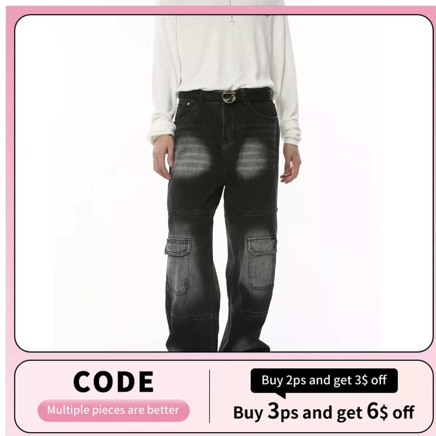 Men's Wear | Fall 2023 New Line Loose White Retro Punk Motorcycle Work Jeans Trend
Men's Wear | Fall 2023 New Line Loose White Retro Punk Motorcycle Work Jeans Trend