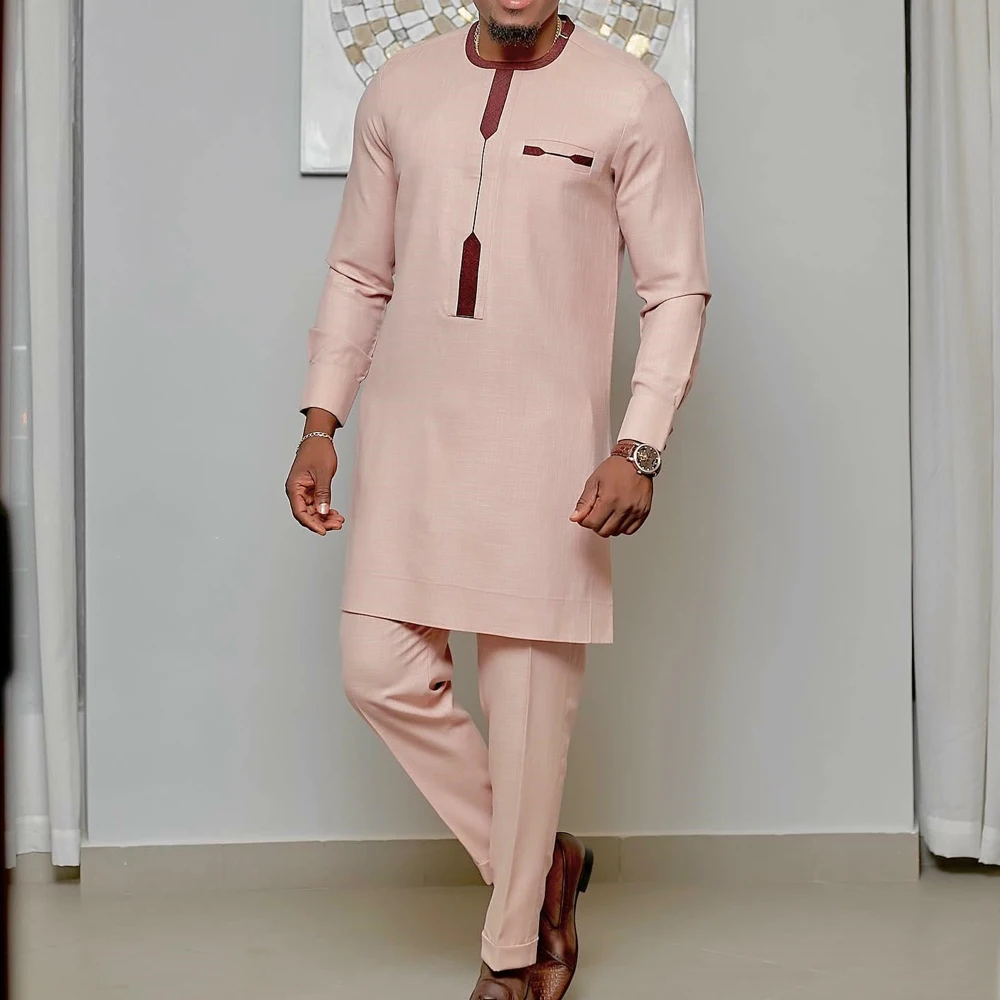 Kaftan Men Two Piece Outfit Set Crew Neck Long Sleeve Top and Pants Wedding Ethnic Style Men's Suits tee shirt homme Clothing
Kaftan Men Two Piece Outfit Set Crew Neck Long Sleeve Top and Pants Wedding Ethnic Style Men's Suits tee shirt homme Clothing