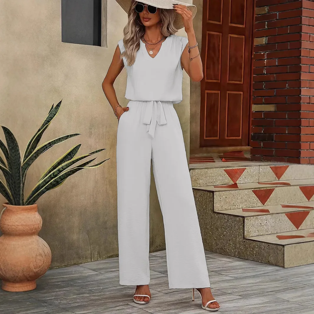 Женские комплекты, элегантные однотонные расклешенные брюки с короткими рукавами и завязками на талии, широкие брюки, летняя уличная одежда 2025
Женские комплекты, элегантные однотонные расклешенные брюки с короткими рукавами и завязками на талии, широкие брюки, летняя уличная одежда 2025