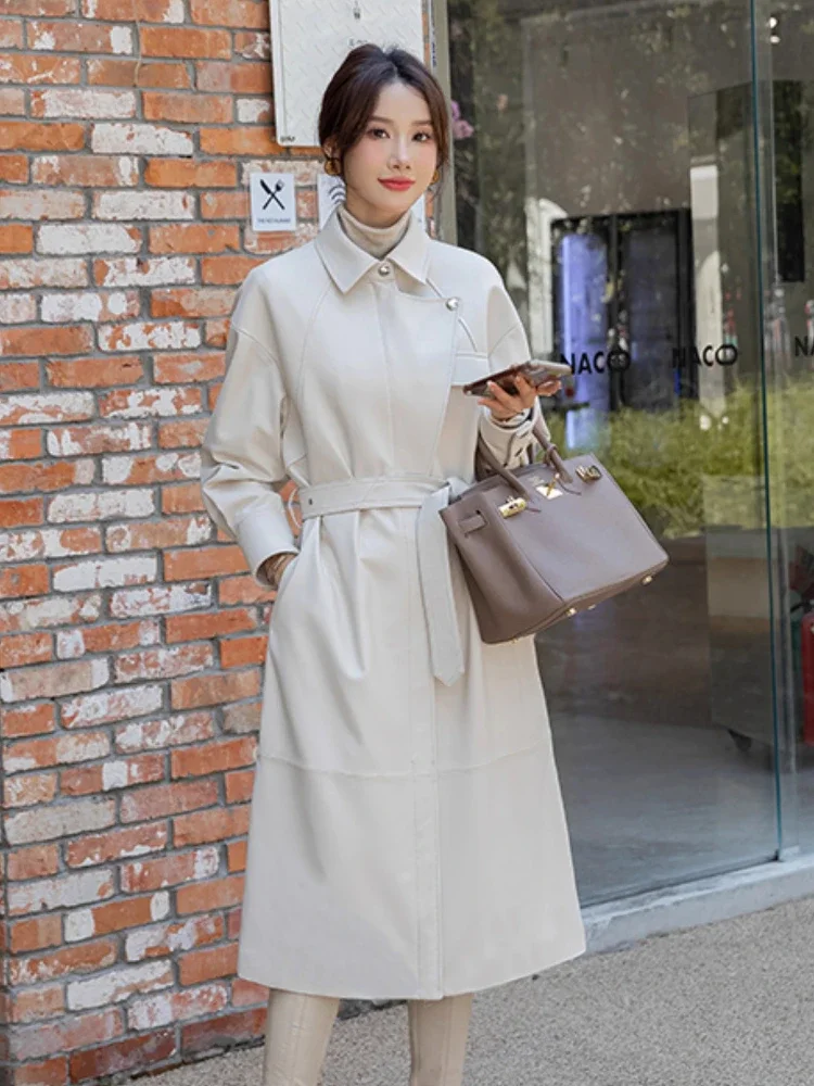 Casual Long Genuine Leather Jackets for Women Spring Autumn 2026 New High-end Solid Soft Simple Real Sheepskin Trench Coat
Casual Long Genuine Leather Jackets for Women Spring Autumn 2026 New High-end Solid Soft Simple Real Sheepskin Trench Coat