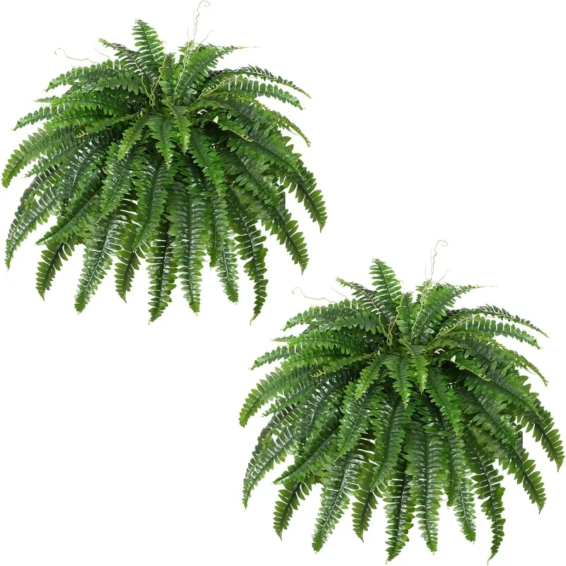 Artificial Boston Fern Bush- Set of 2 Large Artificial Ferns for Outdoors, 42Inch Large Faux Ferns, 51Branches for Each Bouquet
Artificial Boston Fern Bush- Set of 2 Large Artificial Ferns for Outdoors, 42Inch Large Faux Ferns, 51Branches for Each Bouquet