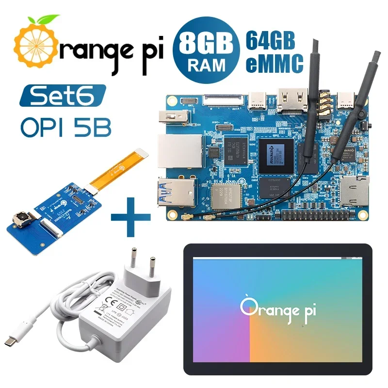 Orange Pi 5B Мини-ПК Комплект 8G/64G RAM 5V4A Блок питания Type-C 13-мегапиксельная камера 10,1-дюймовый сенсорный ЖК-экран RK3588S WIFI + BLE SBC 5B
Orange Pi 5B Мини-ПК Комплект 8G/64G RAM 5V4A Блок питания Type-C 13-мегапиксельная камера 10,1-дюймовый сенсорный ЖК-экран RK3588S WIFI + BLE SBC 5B