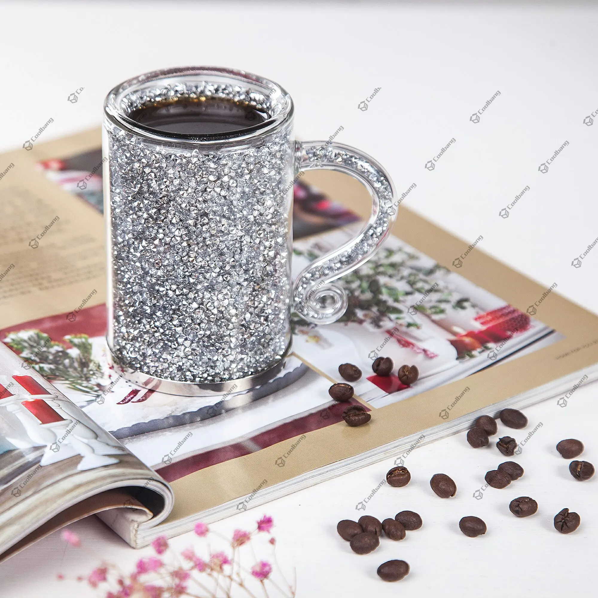 Kitchen Tabletop Decor Accessories Customized Logo Crushed Diamond Crystal Tea Cup Silver Glass Coffee Mugs With Handle
Kitchen Tabletop Decor Accessories Customized Logo Crushed Diamond Crystal Tea Cup Silver Glass Coffee Mugs With Handle