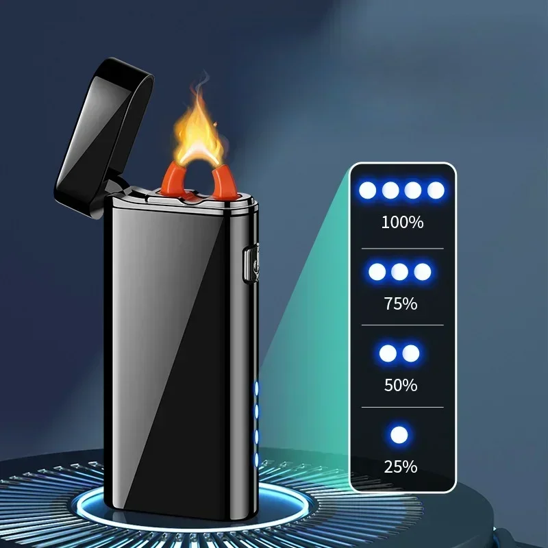  USB перезаряжаемая электрическая дуговая зажигалка с большим пламенным дисплеем, светодиодная мигающая лампа, электрическая зажигалка типа C, в подарочная коробка
USB перезаряжаемая электрическая дуговая зажигалка с большим пламенным дисплеем, светодиодная мигающая лампа, электрическая зажигалка типа C, в подарочная коробка