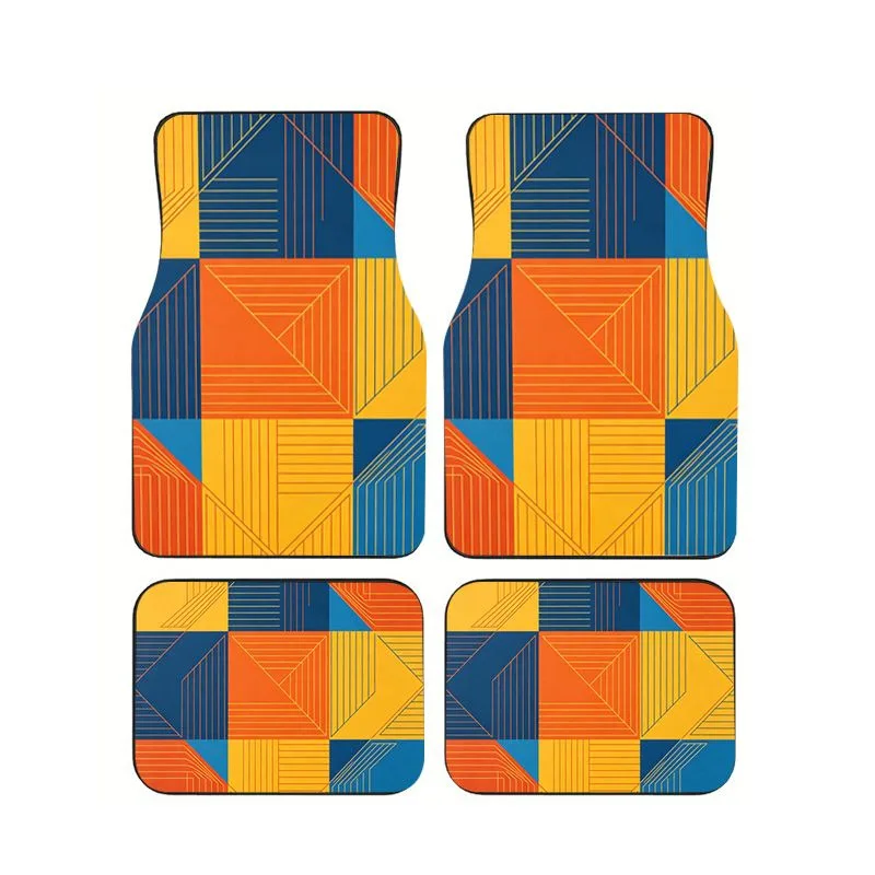 Blue Orange Retro Geometric Line Car Floor Mats 4pcs Non-slip Foot Carpets for Sporty and Stylish Auto
Blue Orange Retro Geometric Line Car Floor Mats 4pcs Non-slip Foot Carpets for Sporty and Stylish Auto