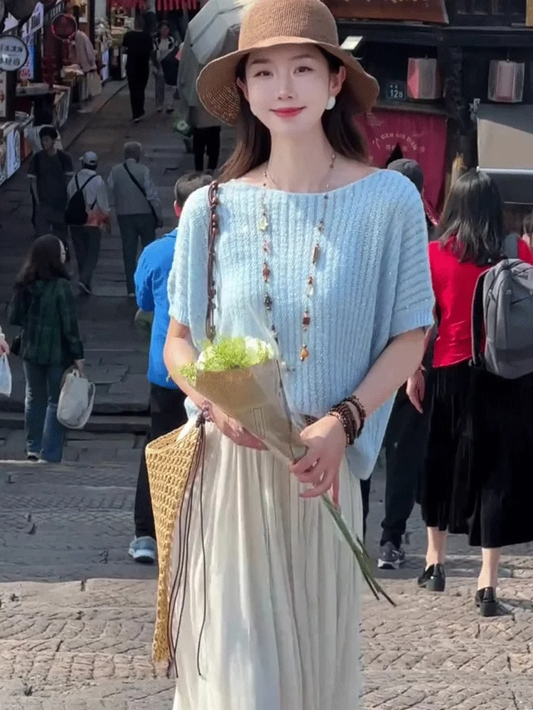 Модная вязаная свободная женская летняя футболка с защитой от солнца, повседневная, удобная, с круглым вырезом, дышащая.
Модная вязаная свободная женская летняя футболка с защитой от солнца, повседневная, удобная, с круглым вырезом, дышащая.