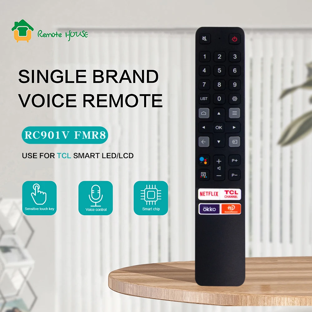 RC901V FMR8 Голосовой пульт дистанционного управления заменен для TCL Smart TV Дистанционное управление RC901V FMR1 FMR5 FMR7 FMRD
RC901V FMR8 Голосовой пульт дистанционного управления заменен для TCL Smart TV Дистанционное управление RC901V FMR1 FMR5 FMR7 FMRD