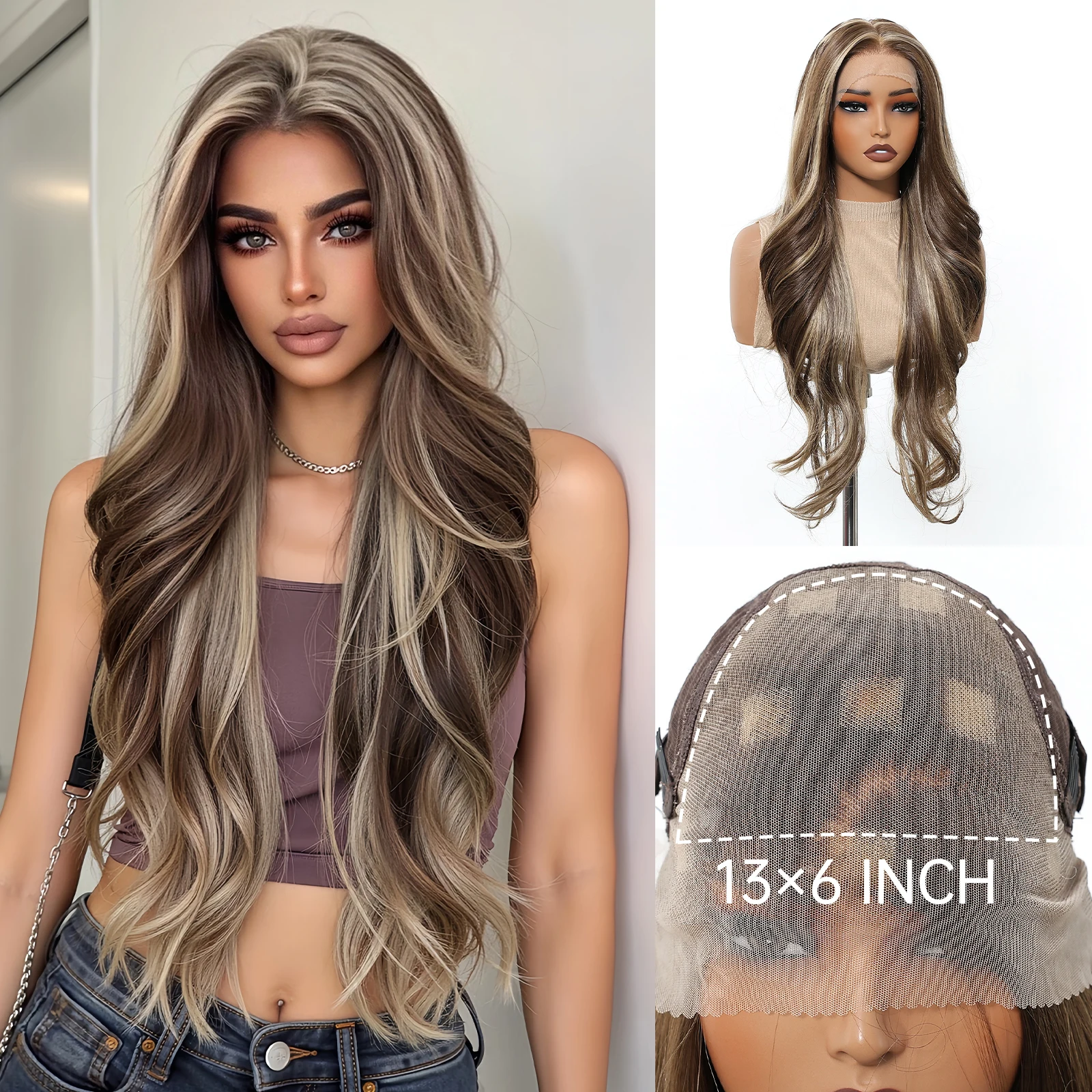 GEMMA 13*6 Lace Front Synthetic Wig 30Inch Light Brown Long Natural Wavy Lace Wigs for Women Heat Resistant Cosplay Daily Hair
GEMMA 13*6 Lace Front Synthetic Wig 30Inch Light Brown Long Natural Wavy Lace Wigs for Women Heat Resistant Cosplay Daily Hair