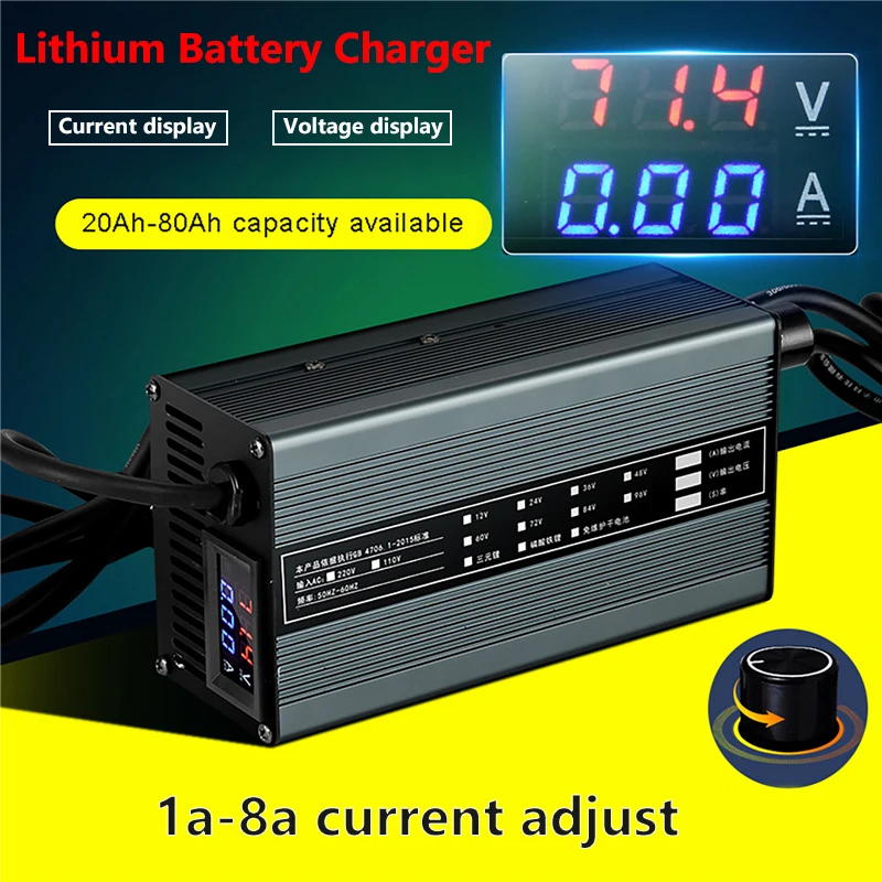 8A 48V 58.4V 72V 60V 67.2V 84V 87.6V Li-ion Lifepo4 Lithium Battery Charger Current Adjust Fast Charge 16S 20S 24S
8A 48V 58.4V 72V 60V 67.2V 84V 87.6V Li-ion Lifepo4 Lithium Battery Charger Current Adjust Fast Charge 16S 20S 24S