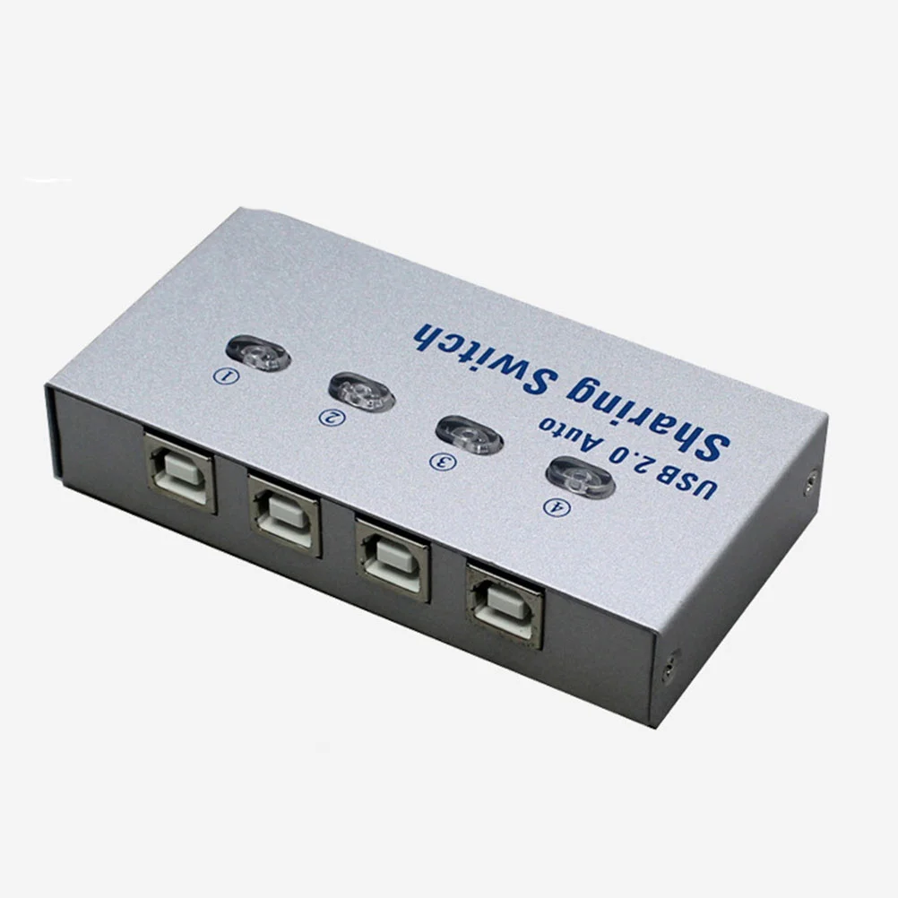 USB 2.0 Sharing Switch Selector for 4 Computers Printer Scanner Automatic Peripheral Box Home Office Use USB Device