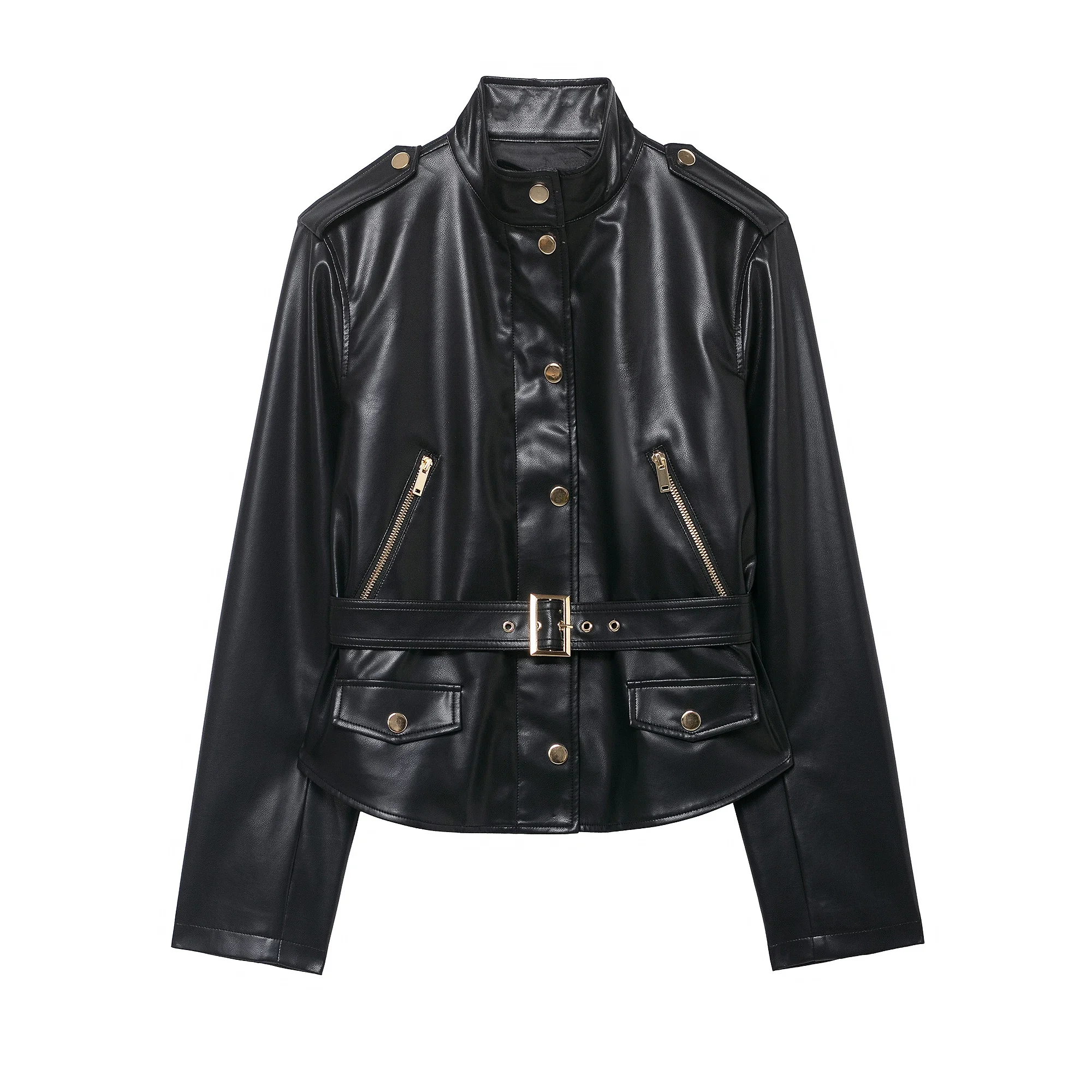 Новые модные женские повседневные куртки из искусственной кожи с поясом, черные куртки с воротником-стойкой и длинными рукавами, женские элегантные шикарные женские пальто, наряды
Новые модные женские повседневные куртки из искусственной кожи с поясом, черные куртки с воротником-стойкой и длинными рукавами, женские элегантные шикарные женские пальто, наряды