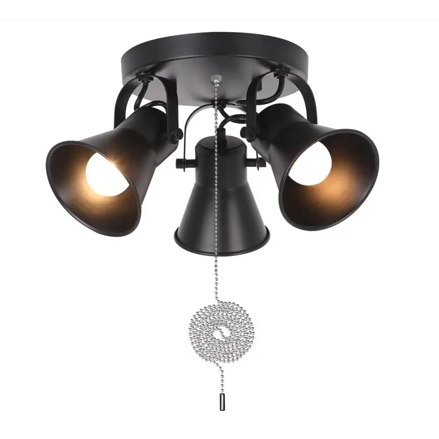 3Light Industrial Track Lighting with Pull Chain On Off Switch, Adjustable Round Kitchen Ceiling Light, Morden Black Flush Mount
3Light Industrial Track Lighting with Pull Chain On Off Switch, Adjustable Round Kitchen Ceiling Light, Morden Black Flush Mount