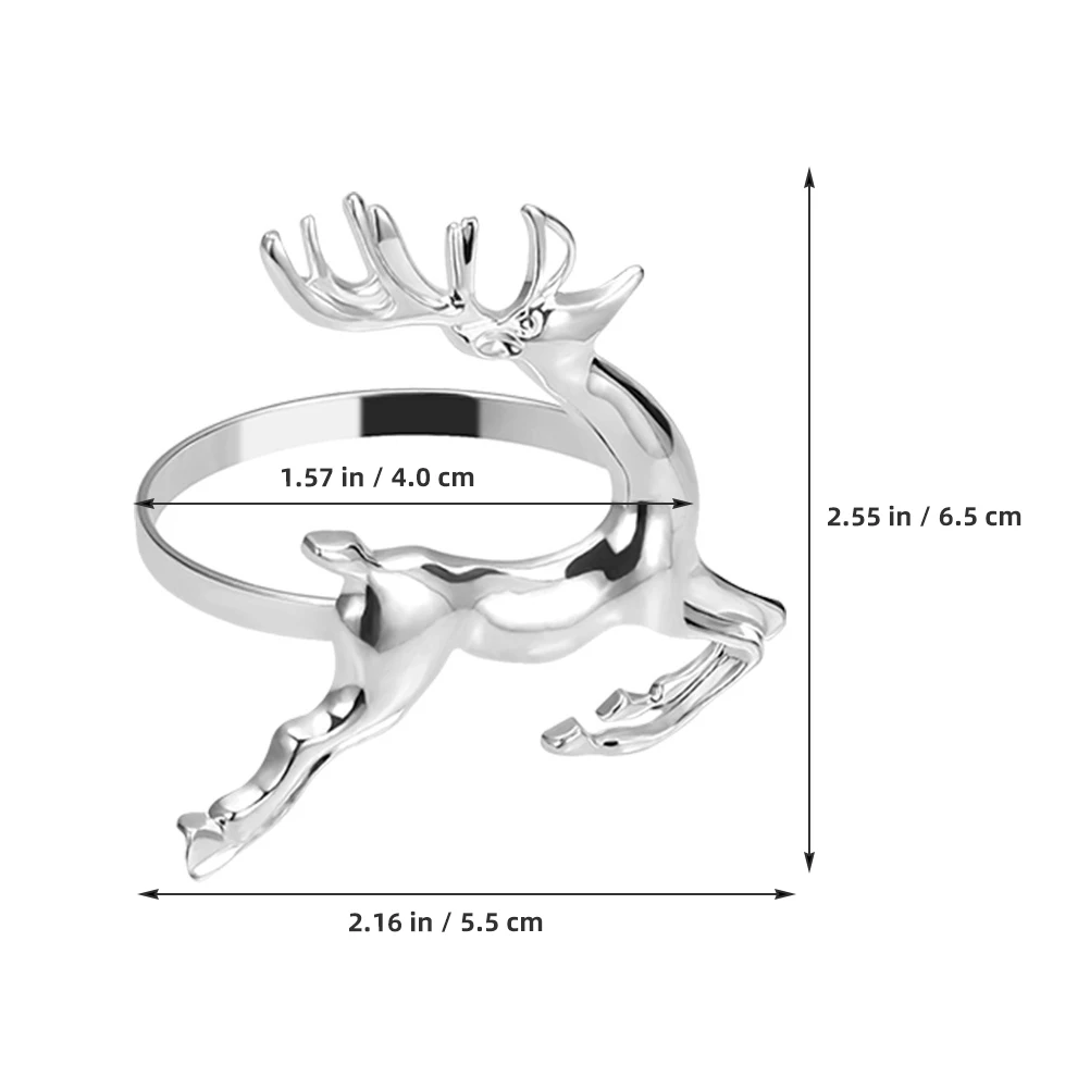 4 Pcs Napkin Ring Holder Silver Plated Deer Metal Buckle Circle Christmas Wedding Elegant Tableware
4 Pcs Napkin Ring Holder Silver Plated Deer Metal Buckle Circle Christmas Wedding Elegant Tableware