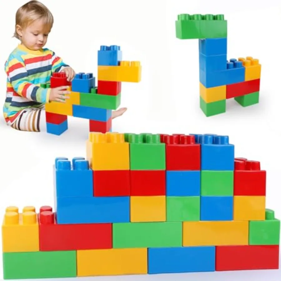 24 PCS Giant Building Blocks Starter Set for Toddlers, Plastic Large Building Blocks for Creative Play, Big Stacking Bricks for
24 PCS Giant Building Blocks Starter Set for Toddlers, Plastic Large Building Blocks for Creative Play, Big Stacking Bricks for