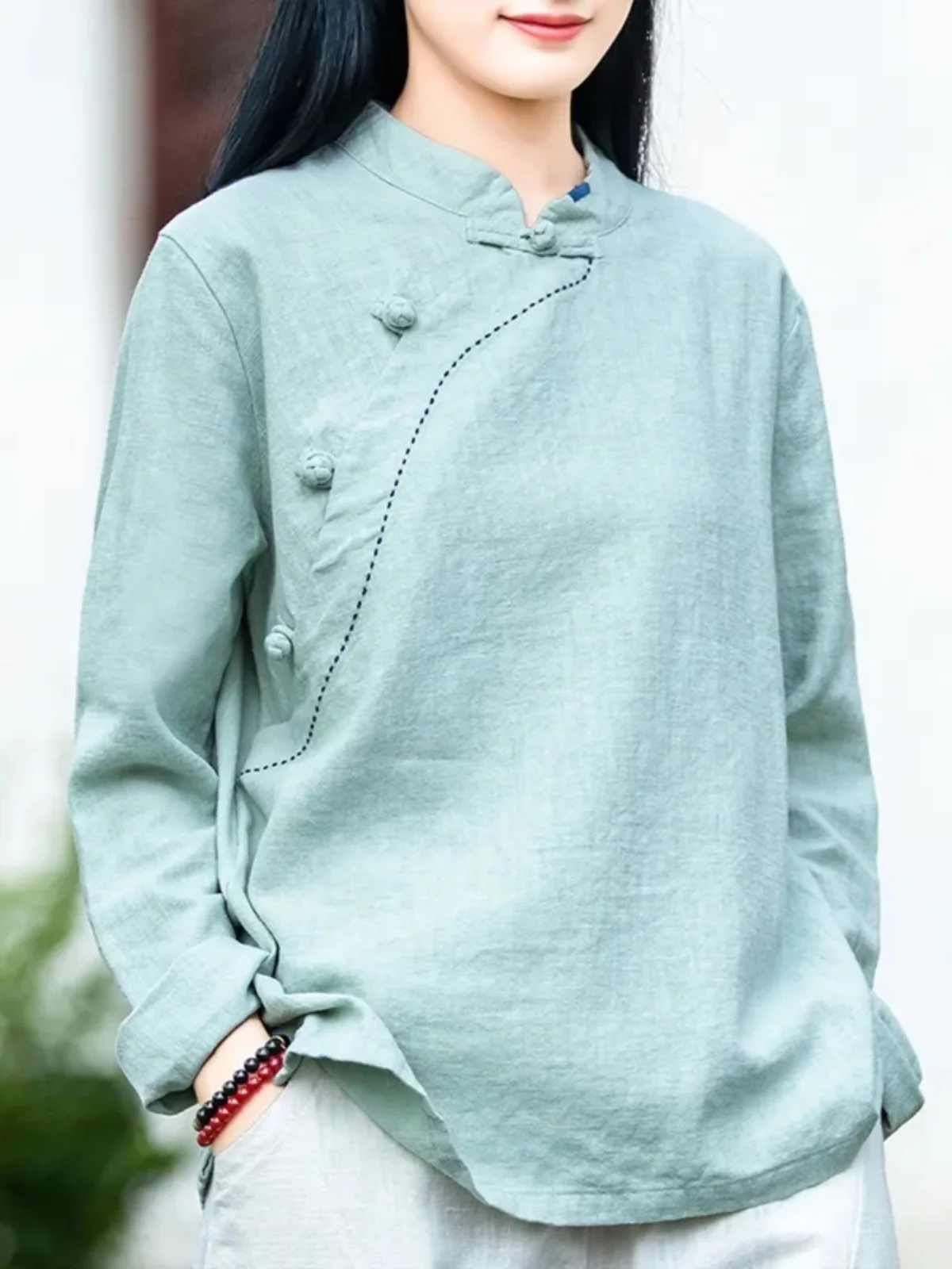 Women's Tea Ceremony Buddhist Worship Traditional Chinese Style Cotton Top Gentleman's Clothing Spring Fashion 2024
Women's Tea Ceremony Buddhist Worship Traditional Chinese Style Cotton Top Gentleman's Clothing Spring Fashion 2024