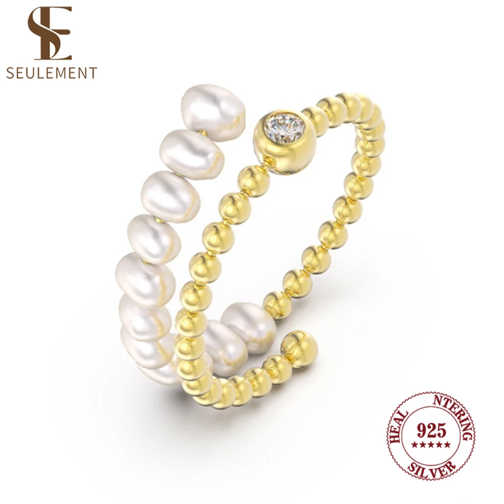 Seulement Natural Freshwater Pearls Multi Layered Rings for Women Fashion 925 Sterling Silver Engagement Ring Luxury Jewelry
Seulement Natural Freshwater Pearls Multi Layered Rings for Women Fashion 925 Sterling Silver Engagement Ring Luxury Jewelry