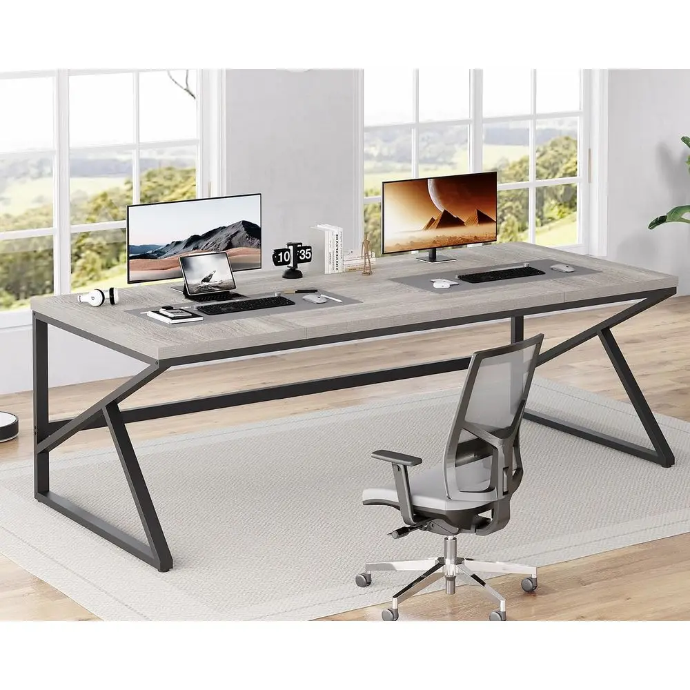 Extra Large Grey 78 Industrial Wooden & Metal 2-Person Desk for Home Office, Study, Gaming
Extra Large Grey 78 Industrial Wooden & Metal 2-Person Desk for Home Office, Study, Gaming