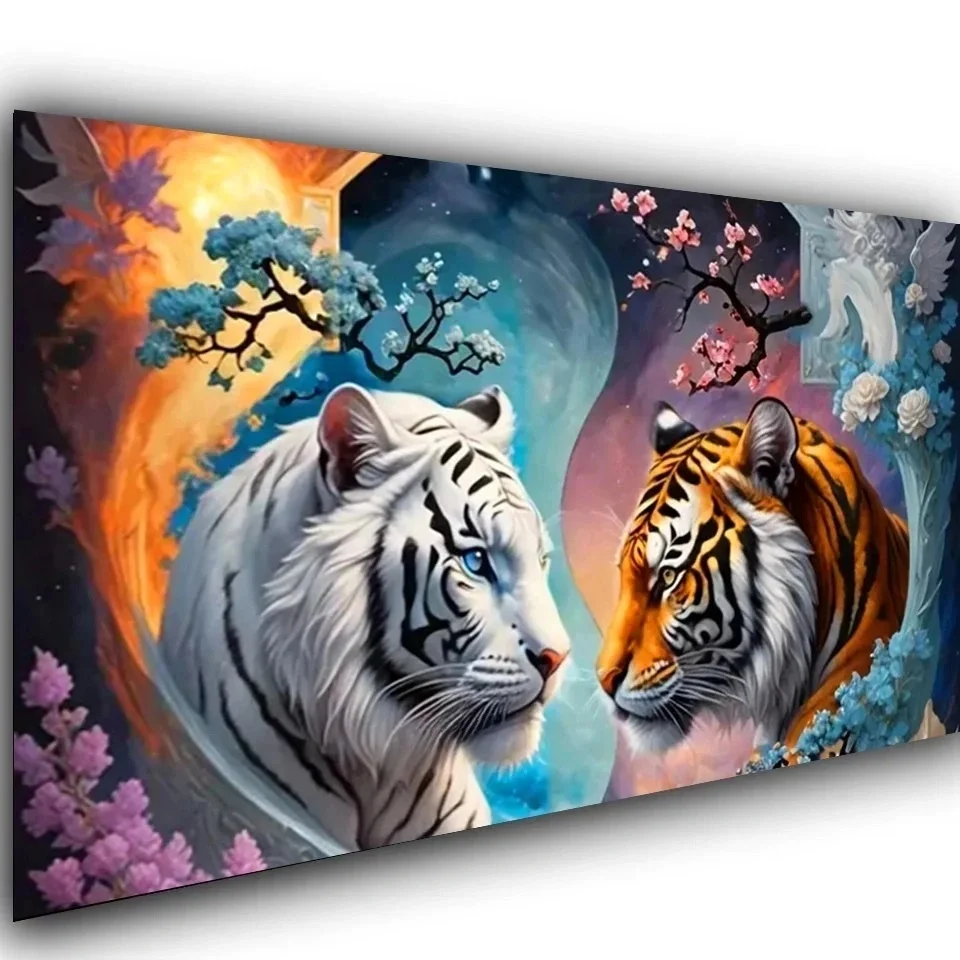 Фэнтези два тигра цветы DIY алмазная живопись, полная квадратная вышивка, круглый набор алмазной мозаики, большая картина, домашний декор
Фэнтези два тигра цветы DIY алмазная живопись, полная квадратная вышивка, круглый набор алмазной мозаики, большая картина, домашний декор