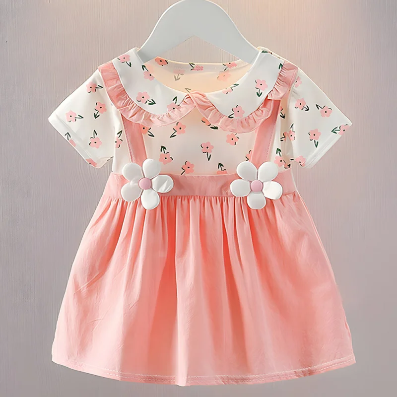 Popular super cute children's dress, new summer style with doll collar, adorable baby princess dress, stylish girls' dress
Popular super cute children's dress, new summer style with doll collar, adorable baby princess dress, stylish girls' dress
