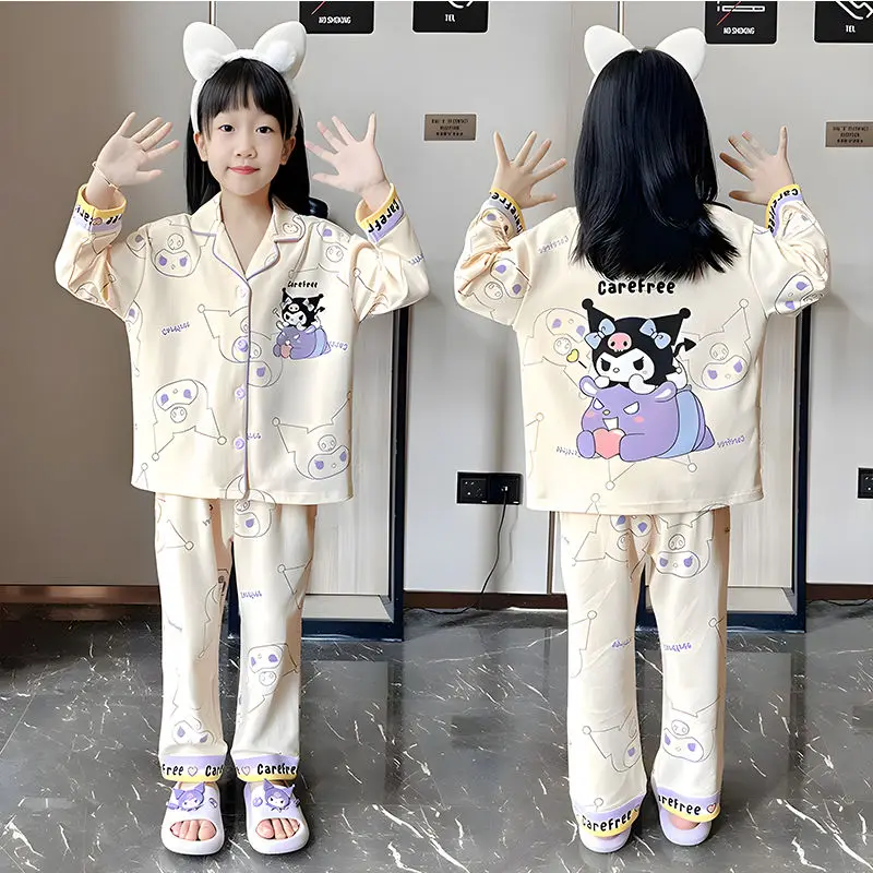 Sanrio Girls Long Sleeve 2Pcs My Melody Baby Cartoon Cardigan Kuromi Girl Fashion Trousers Pajamas Mid-Big Children Home Clothes
Sanrio Girls Long Sleeve 2Pcs My Melody Baby Cartoon Cardigan Kuromi Girl Fashion Trousers Pajamas Mid-Big Children Home Clothes