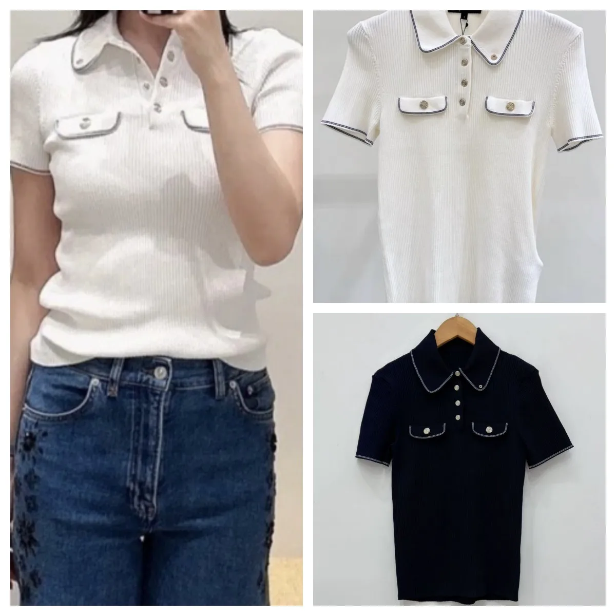 Spring New Women's Pure Color Knitted short sleeves Turn-down Collar Button Decoration Top 2026 Summer New
Spring New Women's Pure Color Knitted short sleeves Turn-down Collar Button Decoration Top 2026 Summer New