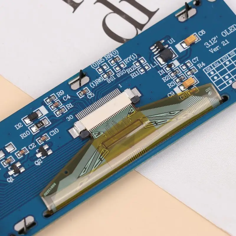 {MX} SSD1322 256x64 3,12-дюймовый модуль OLED-дисплея для Arduino STM32 Интерфейс SPI I2C с предварительно припаянным контактным разъемом