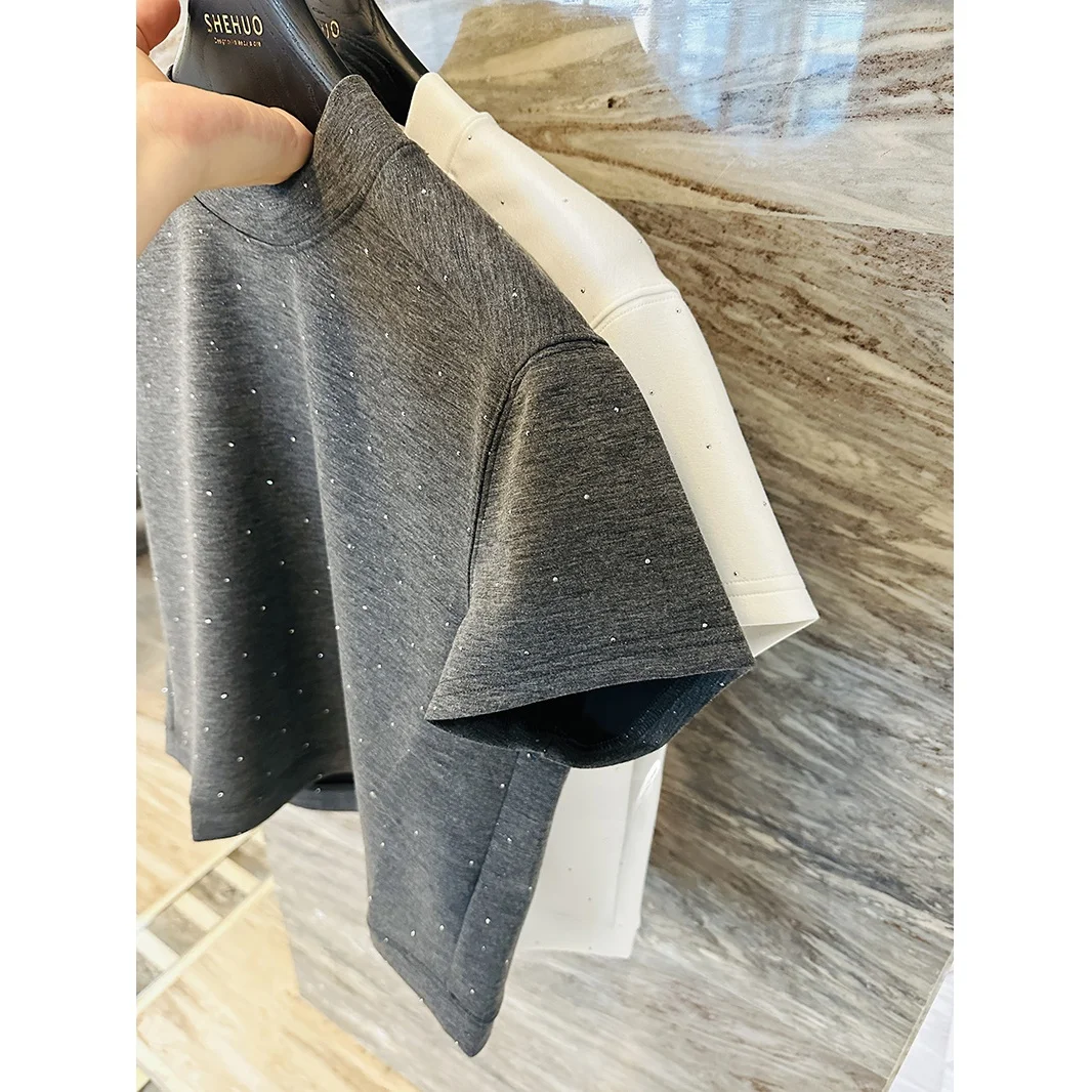 High Quality Simple Starlight T-Shirt Two Colors Self-Kept Six Pieces Women's Fashion Summer Short Sleeve round Neck Top
High Quality Simple Starlight T-Shirt Two Colors Self-Kept Six Pieces Women's Fashion Summer Short Sleeve round Neck Top